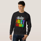 Hello First Gradeチーム1年生先生戻る スウェットシャツ (正面フル)