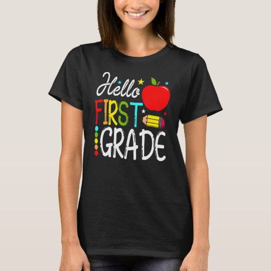 Hello First Gradeチーム1年生先生 Tシャツ (正面)