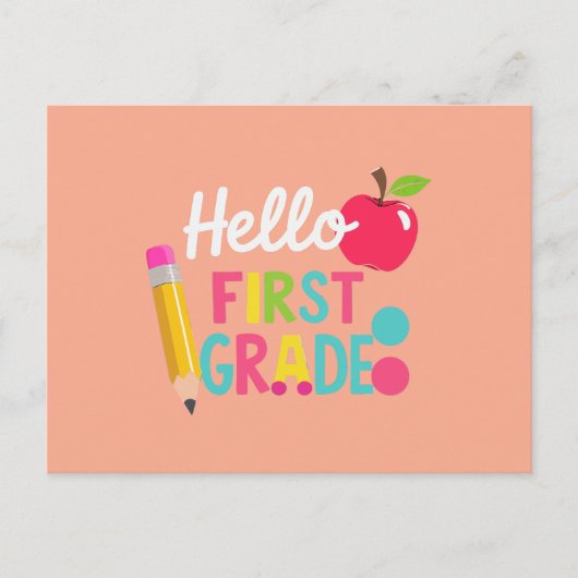 Hello First Gradeチーム1年生新学期 ポストカード (正面)