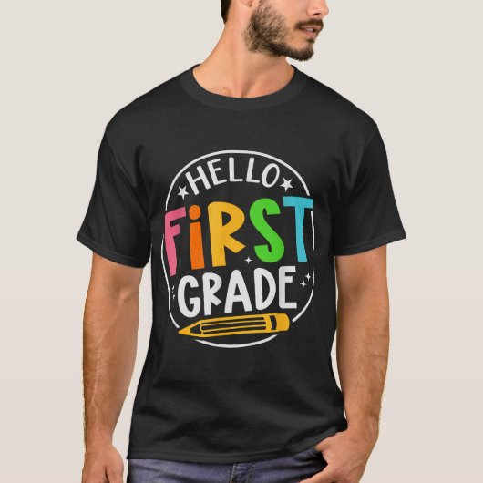 Hello First Gradeチーム1年生新学期 Tシャツ (正面)