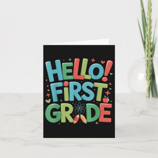 Hello First Gradeチーム1年生新学期Te カード (正面)