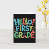 Hello First Gradeチーム1年生新学期Te カード (黄色い花)