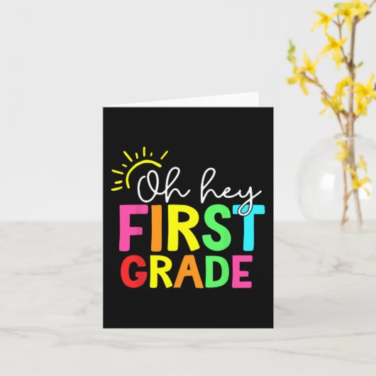 Hello First Gradeチーム1年生新学期Te カード (黄色い花)