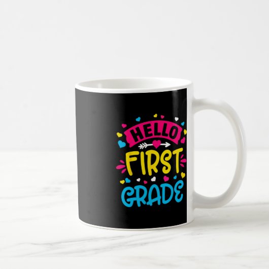 Hello First Gradeチーム1年生新学期Te コーヒーマグカップ (右)