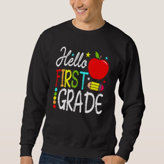 Hello First Gradeチーム1年生新学期Te スウェットシャツ (正面)