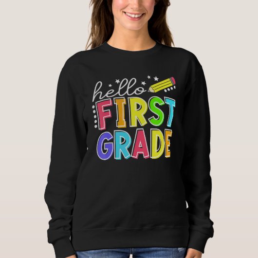 Hello First Gradeチーム1年生新学期Te スウェットシャツ (正面)