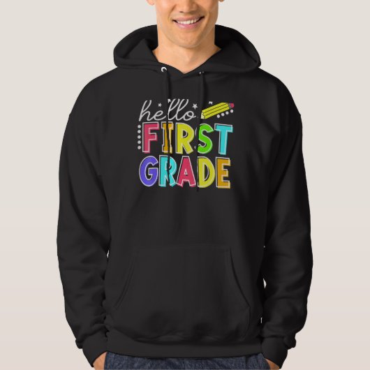 Hello First Gradeチーム1年生新学期Te パーカ (正面)