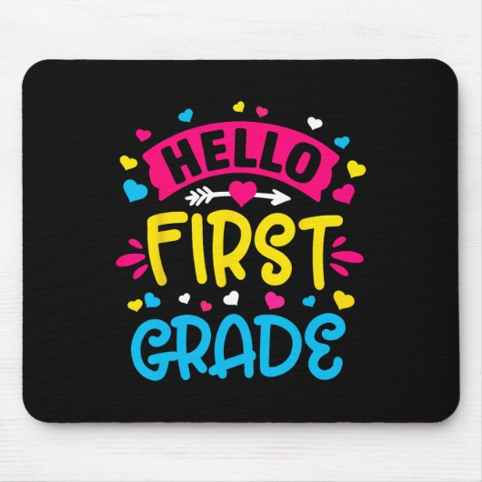 Hello First Gradeチーム1年生新学期Te マウスパッド (正面)