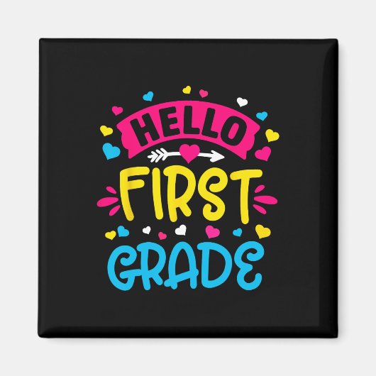 Hello First Gradeチーム1年生新学期Te マグネット (正面)