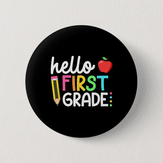 Hello First Gradeチーム1年生新学期Te 缶バッジ (正面)