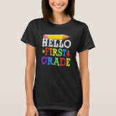 Hello First Gradeチーム1年生新学期Te Tシャツ (正面)