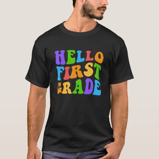 Hello First Gradeチーム1年生新学期Te Tシャツ (正面)