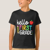 Hello First Gradeチーム1年生新学期Te Tシャツ (正面)