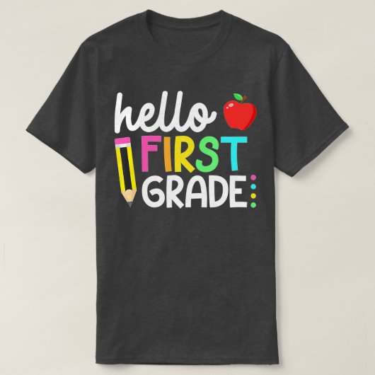 Hello First Gradeチーム1年生新学期Te Tシャツ (デザイン正面)