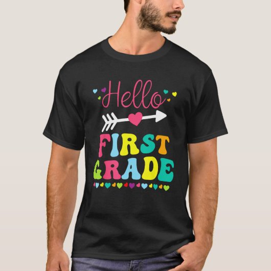 Hello First Gradeチーム1年生新学期Te Tシャツ (正面)