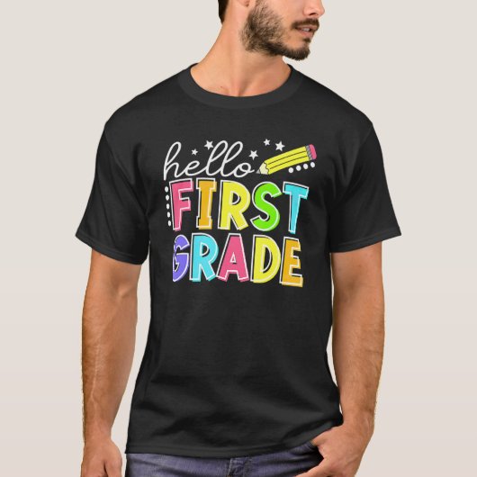 Hello First Gradeチーム1年生新学期Te Tシャツ (正面)