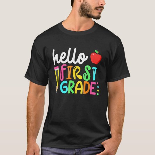 Hello First Gradeチーム1年生新学期Te Tシャツ (正面)