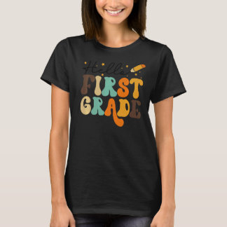 HELLO FIRST GRADE先生キッズ新学期RETR Tシャツ