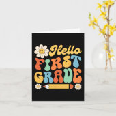 Hello First Grade新学期先生Kids カード (黄色い花)