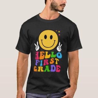 Hello First Grade新学期1年生スマイル Tシャツ