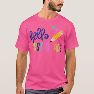 Hello First Grade新学期1年生先生 Tシャツ
