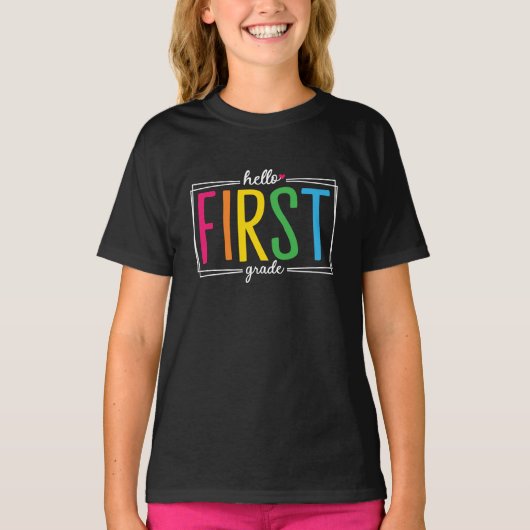 Hello First Grade新学期 Tシャツ (正面)