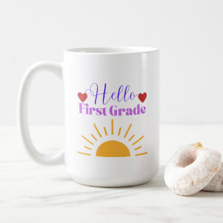 Hello First Grade -おもしろい先生コーヒーマグ コーヒーマグカップ