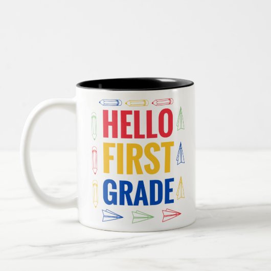 Hello First Grade ツートーンマグカップ (左)