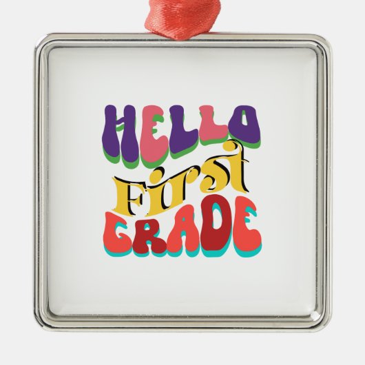 Hello First Grade メタルオーナメント (正面)