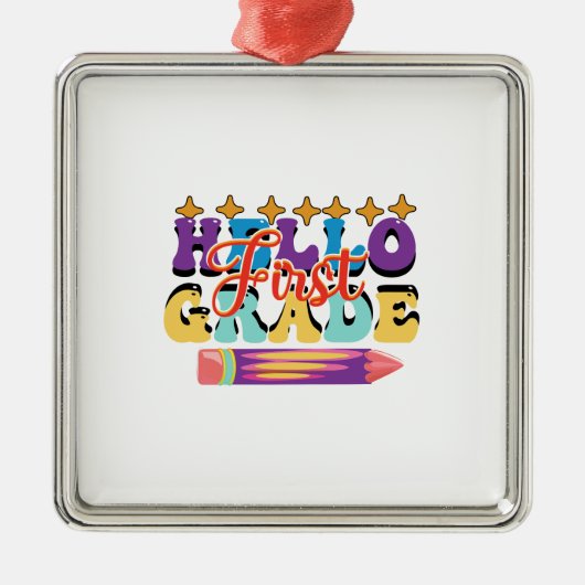 Hello First Grade メタルオーナメント (正面)