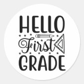 Hello First Grade ラウンドシール (正面)