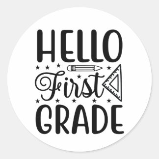 Hello First Grade ラウンドシール