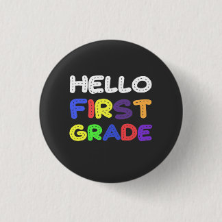 Hello First Grade 1年生新学期ギフト 缶バッジ