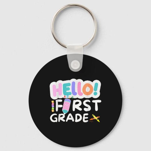 Hello First Grade 1年生新学期先生 キーホルダー (正面)