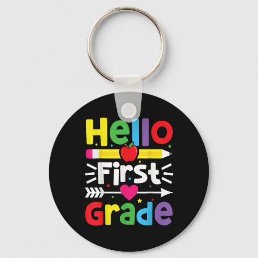 Hello First Grade 1年生新学期先生 キーホルダー (正面)