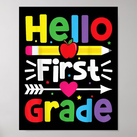 Hello First Grade 1年生新学期先生 ポスター (正面)