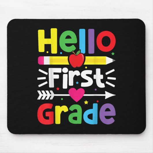 Hello First Grade 1年生新学期先生 マウスパッド (正面)