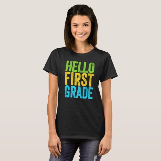 Hello First Grade     1st Grade Back To School   Tシャツ (正面フル)