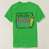 Hello First Grade 2nd Day Pencil; Happy First Day  Tシャツ (デザイン正面)