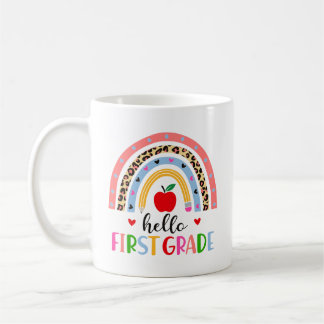 Hello First Grade Rainbow Sticker – Colorful Back  コーヒーマグカップ
