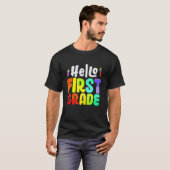 Hello First Grade Tキッズ先生新学期G Tシャツ (正面フル)