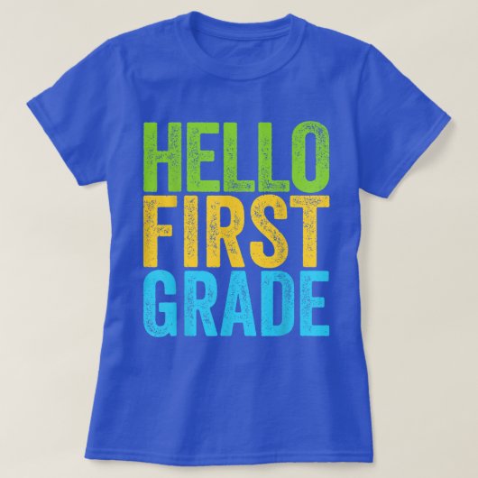 Hello First Grade Teacher Coquette Pencil Bow Tシャツ (デザイン正面)