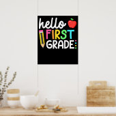 Hello First Grade Team 1年生バックスクールの子ども ポスター (キッチン)
