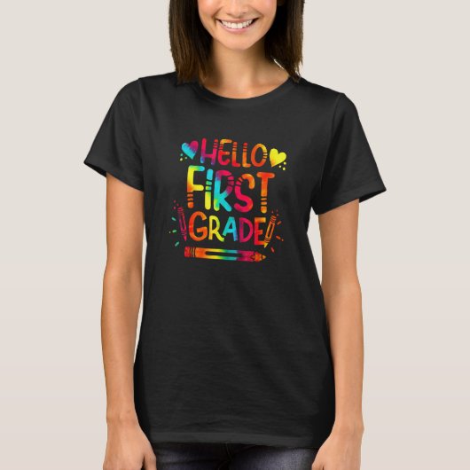 Hello First Grade Team 1st Grade Back To School Te Tシャツ (正面)