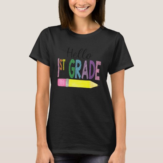 Hello First Grade Team 1st Grade Back To School Te Tシャツ (正面)