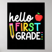 Hello First Grade Team 1st Grade Byck To School Te ポスター (正面)