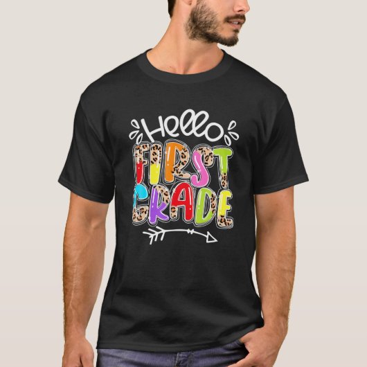 Hello First Grade Team 1St Grade Teacher Back To S Tシャツ (正面)