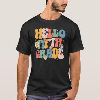Hello Fitfth Grade Groovy 5th Grade Back School Te Tシャツ