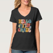 Hello Fitfth Grade Groovy 5th Grade Back School Te Tシャツ (正面)