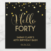 Hello Fortyワイン(またはワイきらめくン)ボトルラベル ワインラベル (シングルラベル)